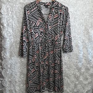 Robert Louis Midi-Dress Coral, Black, gray and Ivo